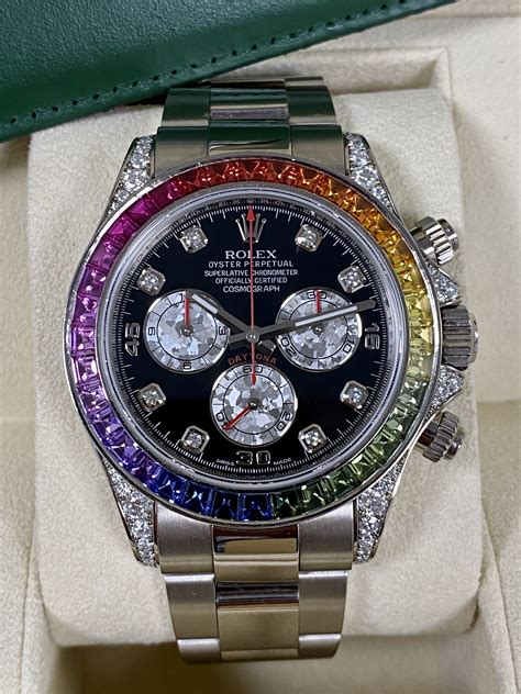 rolex rainbow daytona auction|Rolex daytona rainbow cost.